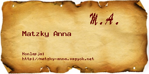 Matzky Anna névjegykártya